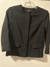 ann taylor Woman Blazer Black Size 12 Long Sleeve