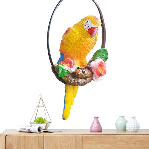 Garden Hanging Resin Simulation Parrot Birds Sculpture Crafts Tree Decor