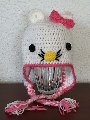 CUTE HAND MADE HELLO KITTY HAT WITH EAR 
