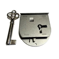 Half Mortise Drawer or Left Hand Door Lock - Antique Furniture Style Lock