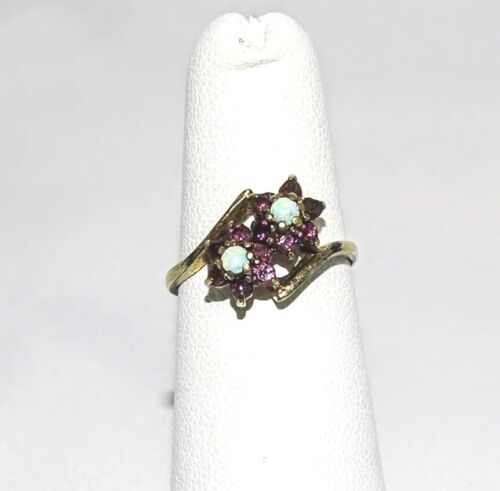 Vintage Opal And Ruby Ring