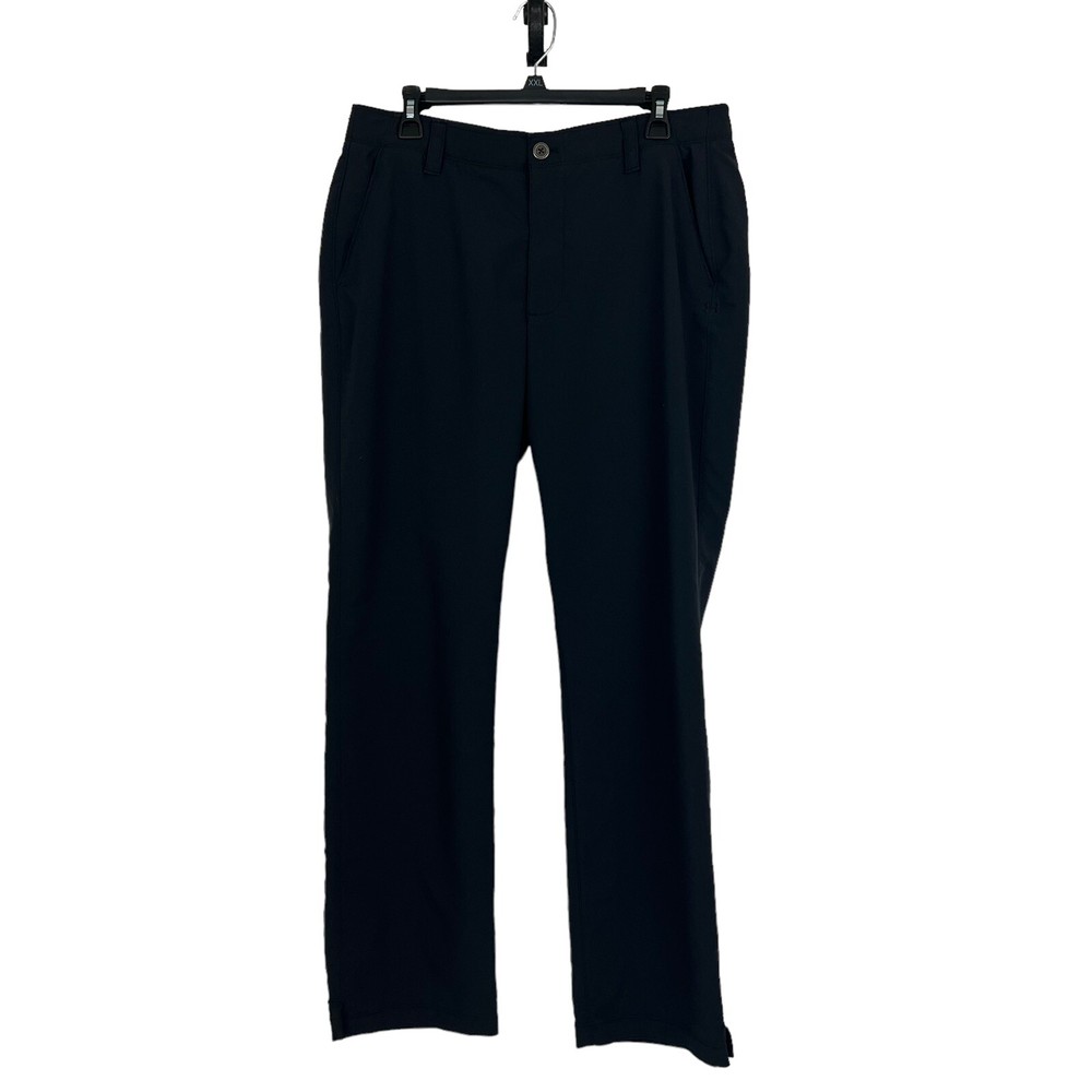 UNDER ARMOUR Men’s Athletic Pants Sz W36”/L32” Color Black 2” Elastic Waistband