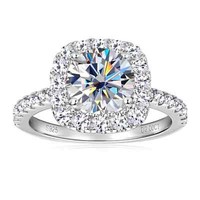 2ct VVS1 D Excellent 18K White Gold Lab Created Halo Ring Diamond Test Pass