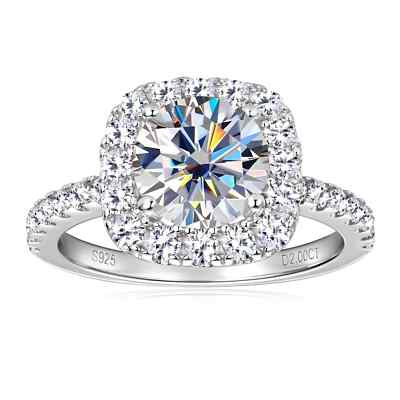 2 kt VVS1 D ausgezeichneter 18 K Weißgold Lab Created Halo Ring Diamant Test bestanden
