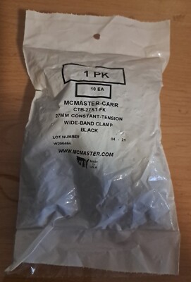 MCMASTER-CARR Constant Tension Wide Band Clamp Black 27mm (10 pack)