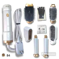 UKLISS WT-622 6 in 1 Air Styler Hair Dryer Brush Set (White/Gold)