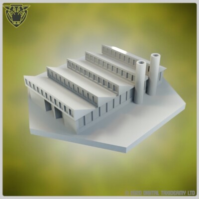 memoir '44 Factory Hex Tile, Game Expansion Terrain Pack, 3D Token