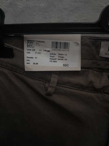 PVP: 139,95 € HILTL Chino Thiago, pantalones de marca Slim Fit suaves de alta calidad, algodón - Imagen 19 de 78