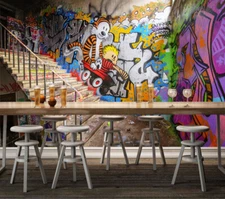 3D Graffiti Art Stairs 41386NA Wallpaper Wall Murals Removable Wallpaper Fay
