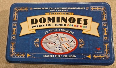 Cardinal Industries Inc Double 6 Dominoes In Tin Assorted Colors (9510C-6)