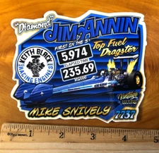 Mike Snively, Diamond JIM ANNIN Top Fuel Rear Eng Dragster Die Cut Decal Sticker