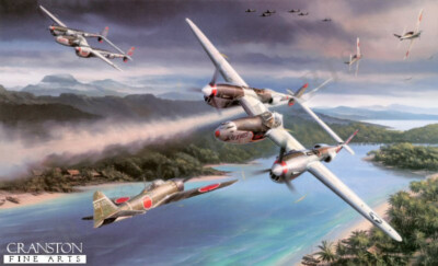 Nicholas Trudgian Aviation KUNSTDRUCK Pacific Glory 3 P-38 Ace Pilot Unterschriften
