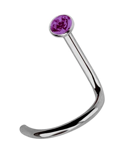 Titan Piercing Naso Gioiello Naso Spina IN 1mm Spirale E 2,2mm Zirconia - Photo 12/16