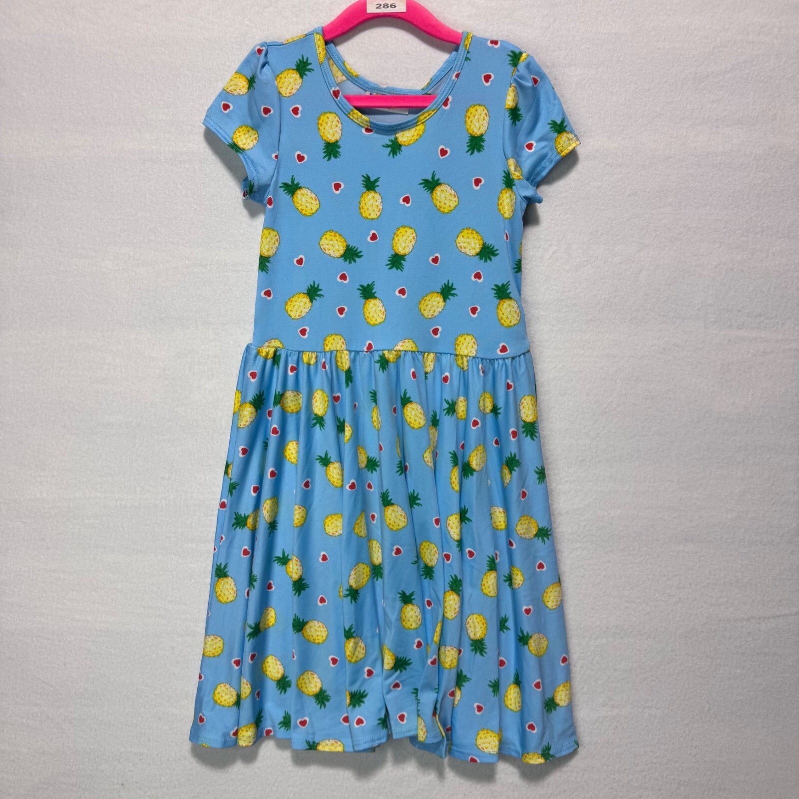 DotDotSmile Girls Size 7 Pineapple Short Sleeve Dress NWT