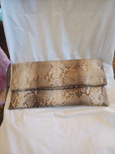 Python Snakeskin Envelope Clutch Purse Swuade Interior  - Picture 1 of 6