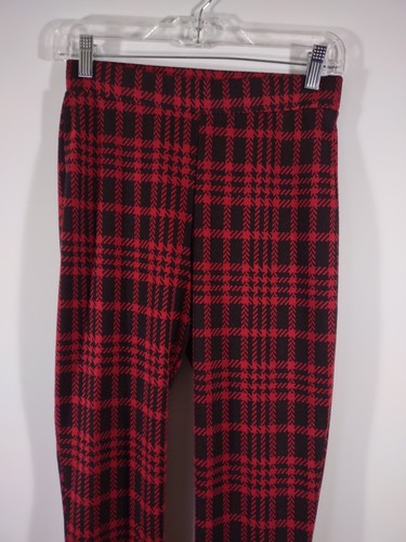Love....ady Women's Leggings/Pants, Size M, Red & Black Plaid, #5168 - Picture 2 of 5