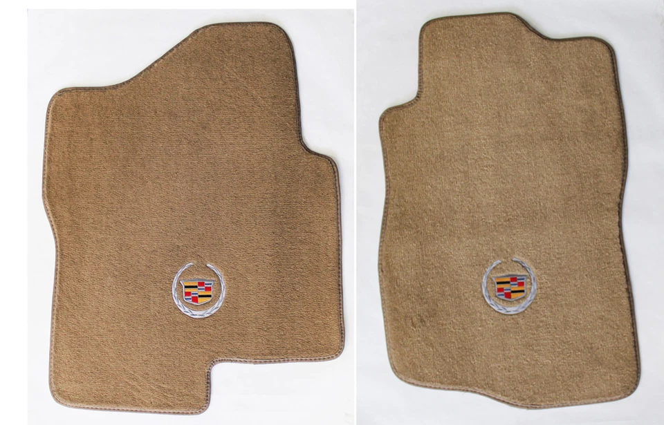 ¡NUEVO! Alfombrillas color tostado Cadillac Escalade 2007-2010 logotipo oficial de escudo en plata Foto 4 de 4