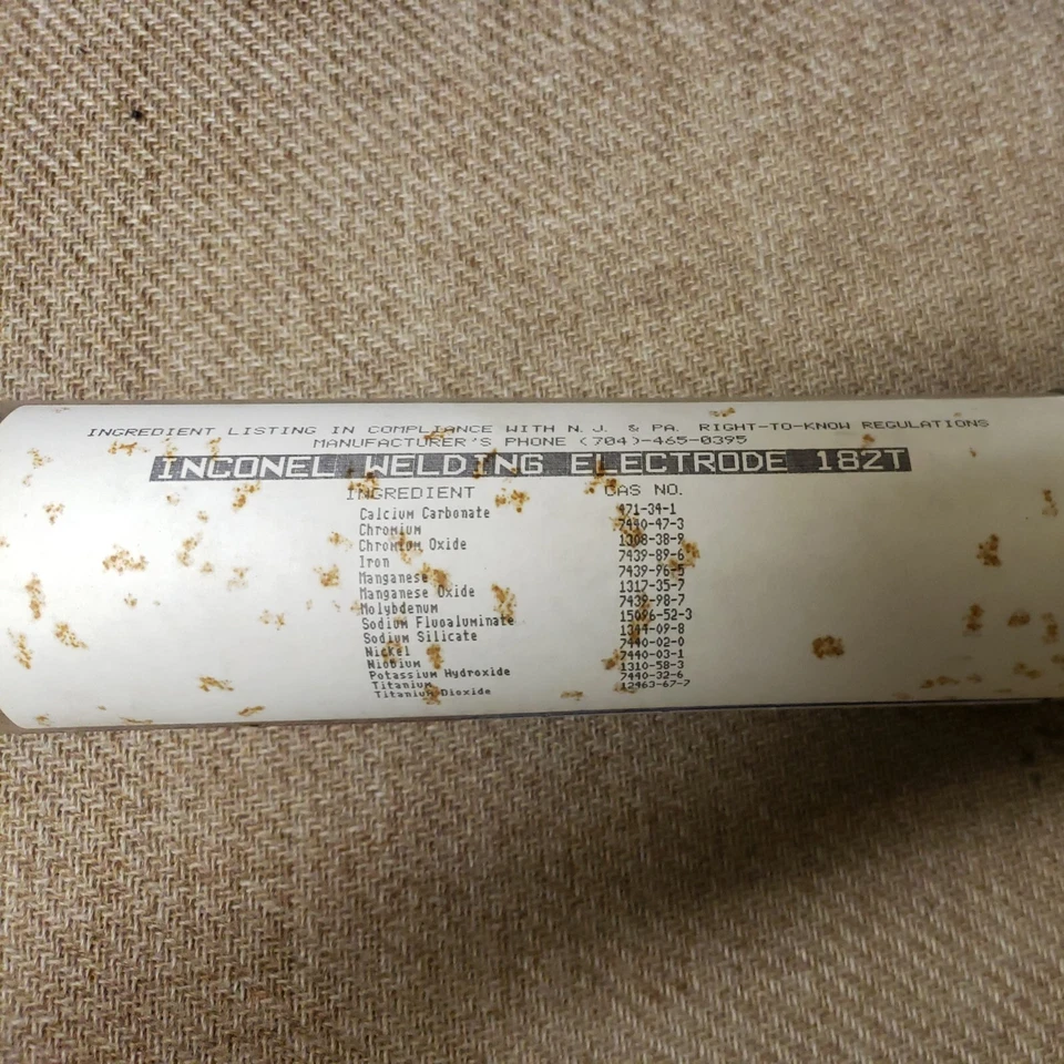 10 lb Inco-Seld, Electrodo A, Inconel 182T aleación 600/601, 3/16" aleación de níquel  Foto 3 de 4