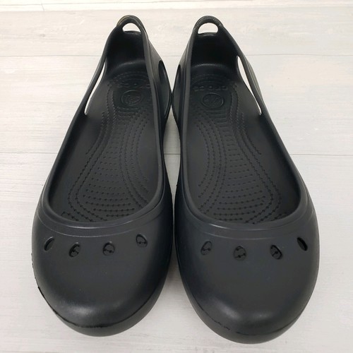 Crocs Women’s Kadee Black Rubber Ballet Flat Size 10 - Picture 5 of 9