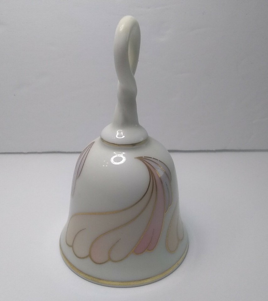 Gorham Fine China Bell pink white Gold trim made in Japan sticker 3.5