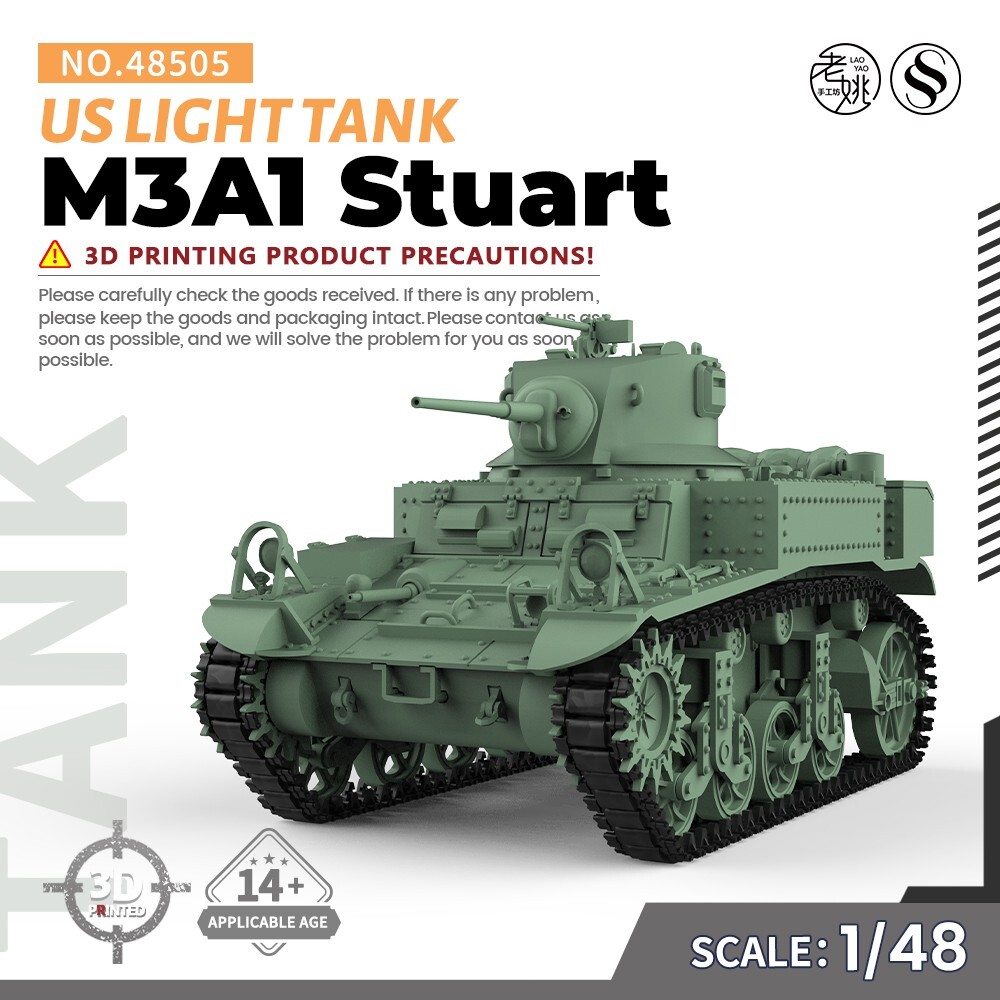 1/48 Military Model Kit US M3A1 Stuart Light Tank | eBay