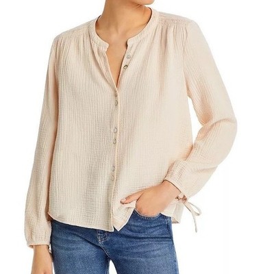 Faherty Everleigh Dream Cotton Top Gauze Button Front Size M Lightweight