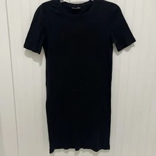 A.P.C. Paris  Black Dress Short Sleeve Ribbed Size medium