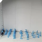 VTG Marx Sons of Liberty Soldiers Light Blue Plastic Lot of 34 – 10 Poses Horses
