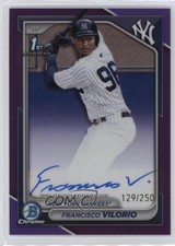 2024 Bowman Chrome Prospect Purple Refractor 129/250 Francisco Vilorio Auto 0w3