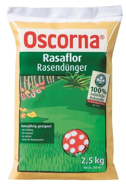 (3,58 Eur/Kg) Oscorna Rasaflor RasendüNger Organischer Npk DüNger 2,5 Kg Sack-image