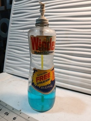 Vintage 1968 Windex Glass Cleaner 20oz. Glass Bottle  Pump Spray