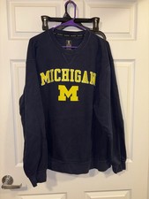 Vintage 90s Michigan Wolverines Crewneck Sweatshirt Gear For Sports XXL Boxy