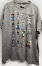 Nintendo Super Mario World Kart Gray Mens Vintage T-Shirt XL