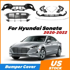Front Bumper Upper+Lower Grille Assembly Fit For  2020 2021 2022 Hyundai Sonata