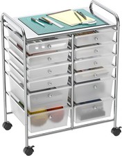 Utility Cart W/ 12 Drawers Rolling Storage Art Craft Organizer on Wheels