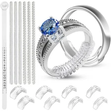 Ring Sizers for Loose Rings - 8 Easy-Clip Ring Adjusters and 6 Coil Adjusters...