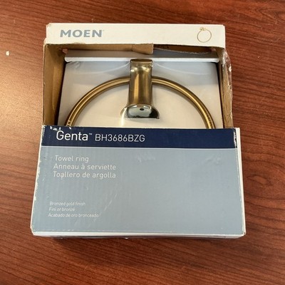 NEW SEALED MOEN Genta Towel Ring in Bronzed Gold BH3686BZG B264