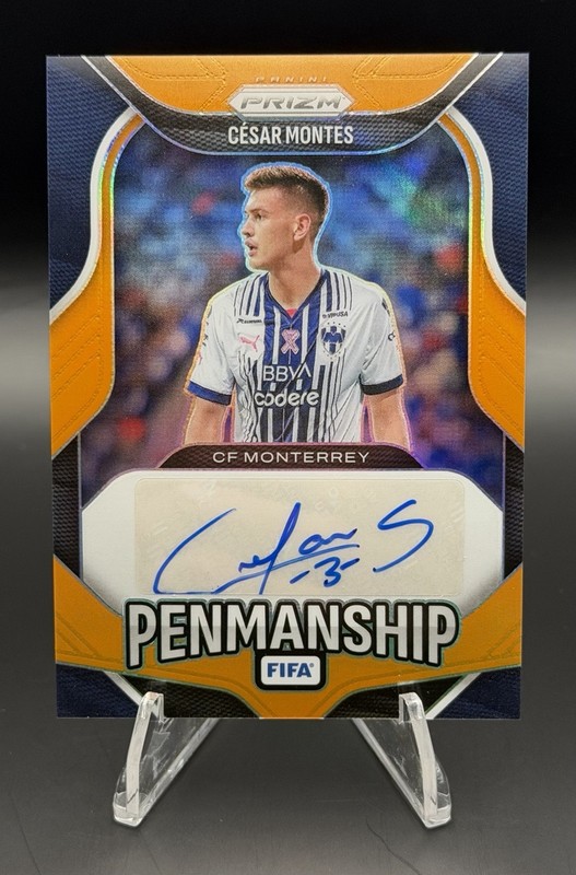 2025-26 Panini Prizm FIFA Cesar Montes Auto Monterrey Orange /25