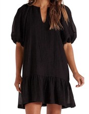 Revolve MINKPINK Black Puff Sleeve Ruffle Mini Dress Size XS Summer Party $149