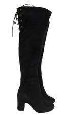 Image of Dune Saffy Lace Back Over The Knee Boots Black Womens Size UK 3 EU 36 REF T 162
