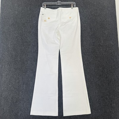 Theory Pants Womens 8 White Bootcut Flare Button Back Welt Pockets