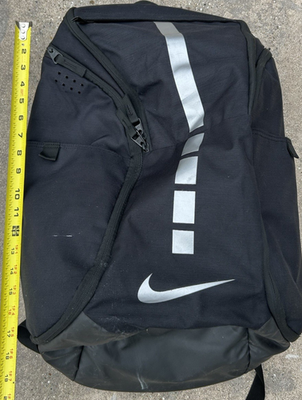 men's nike backpack sale Nike Men Elite Backpack Black & Silver Adjustable Strap Basketball Gym  Lunch Bag