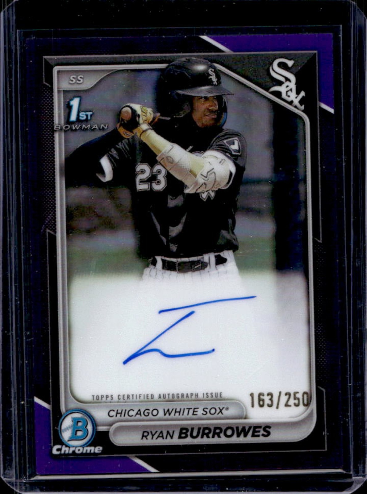 2024 Bowman Ryan Burrowes Chrome Auto Purple Refractor 1st Prospect #163/250