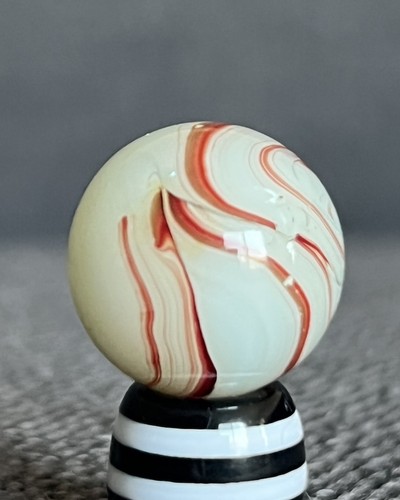 Vintage Akro Agate Milky Oxblood Swirl 5/8" Marble