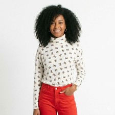 Mickey Co. Vintage Mickey Mouse Red White Turtleneck - Small