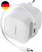Intenso Power Adapter W65ACIC - 65W USB-C Gan LadegeräT Mit Ausziehbarem Kabel +