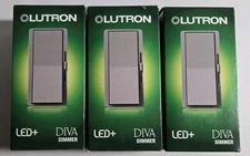 3 Lutron DVCL-153PR-GR Dimmer Wall Switch - Gray