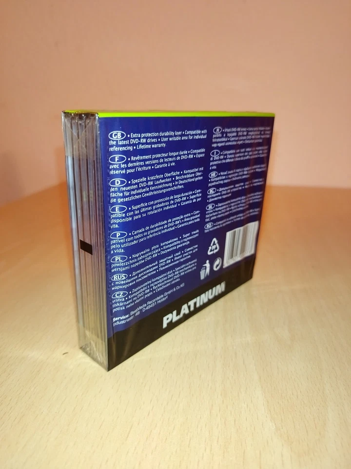 Platinum DVD-RW 4,7GB Rewritable 4x beschreibbar im Slimcase (5Stück) - Bild 2 von 2