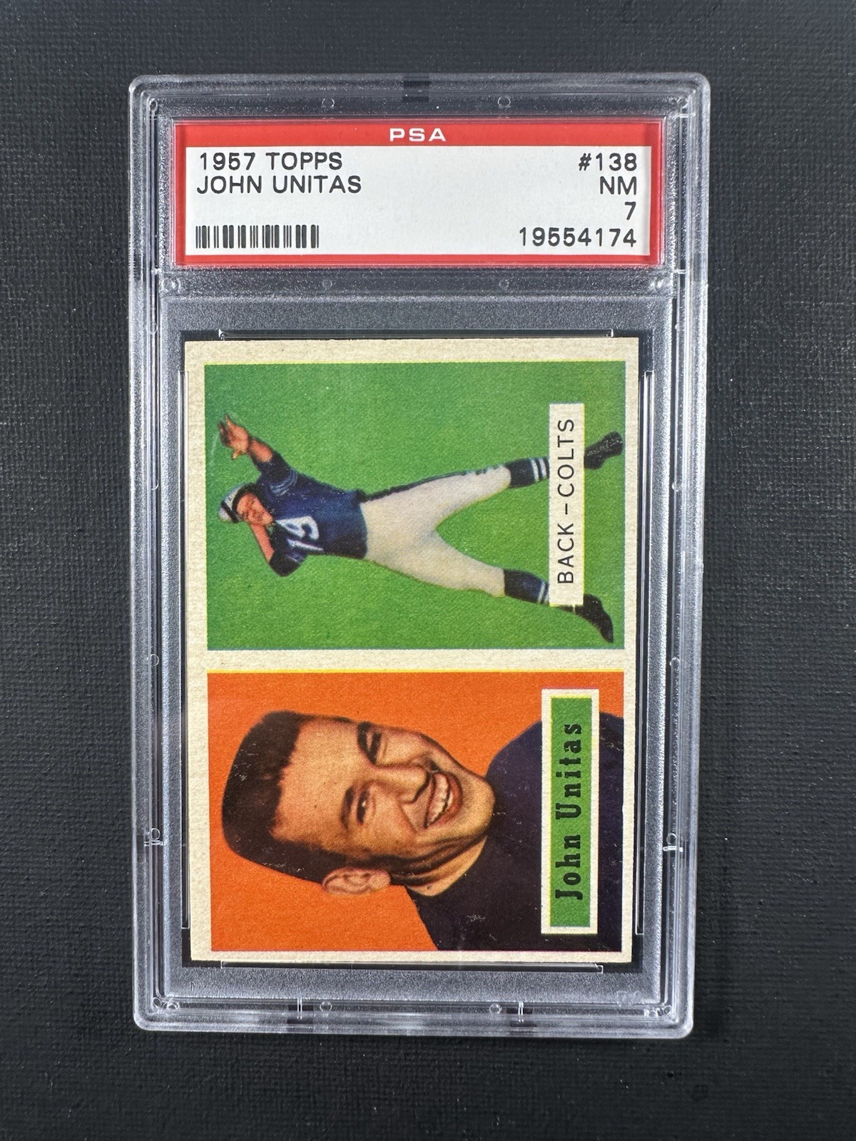 1957 Topps Johnny Unitas Rookie Card RC #138 PSA 7