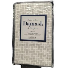 Charter Club Damask 2 King Pillowcases - Woven - 550 Thread Count Cotton 20x40